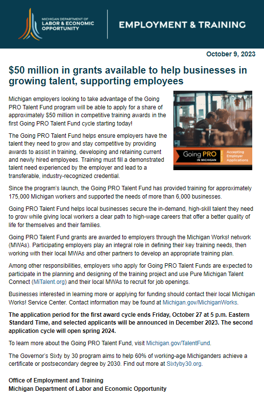 Michigan Department of Labor and Economic Opportunity