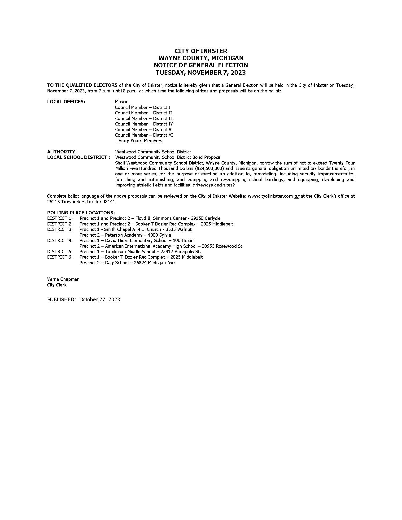 Election Notice 2023 11 07