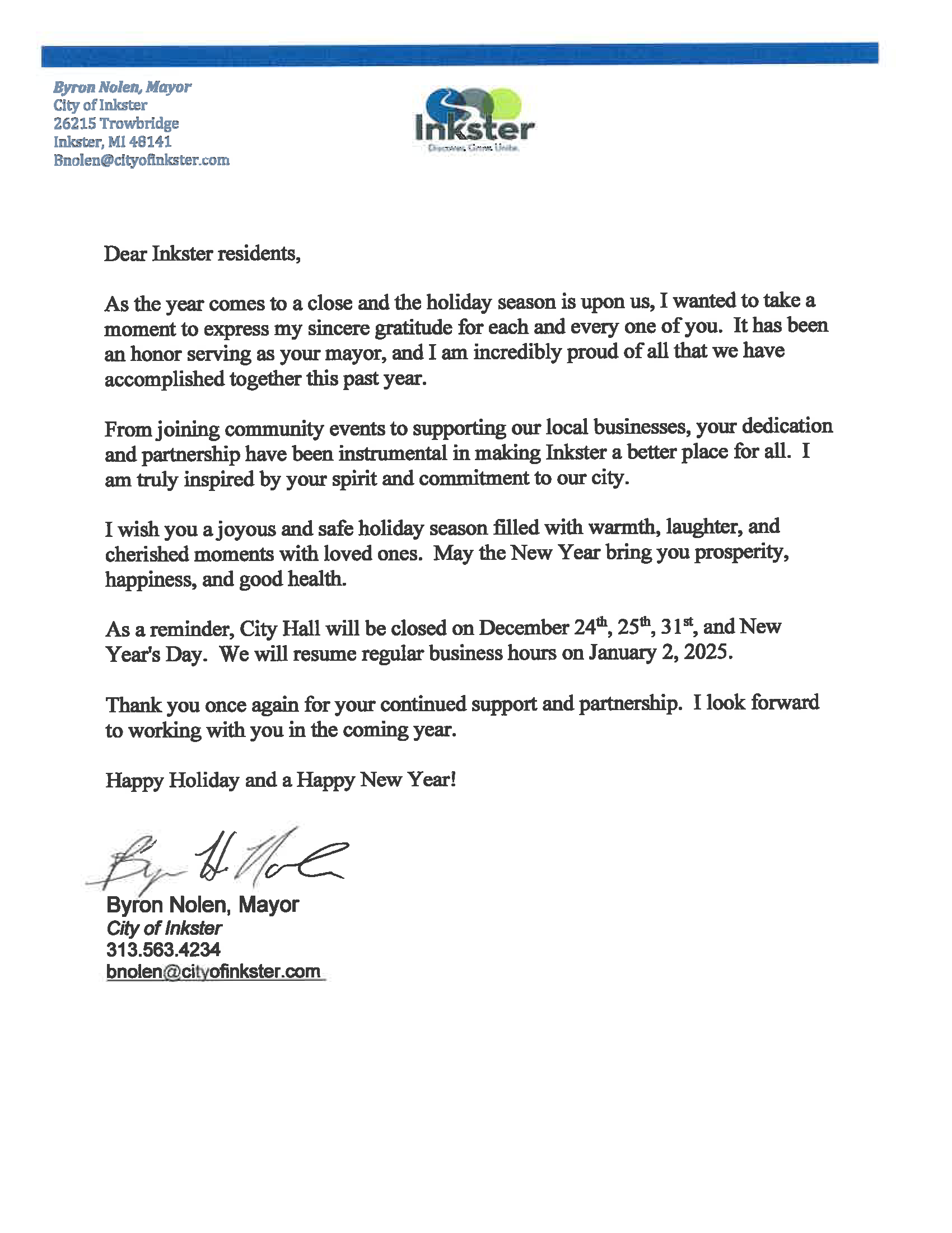 Holiday Greetings 2025